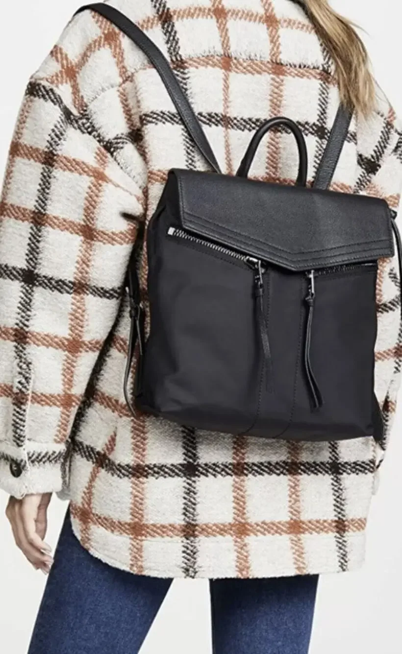 BOTKIER Women's Trigger Mini Nylon Backpack Black One Size Lightweight NWT